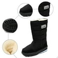thumbnail image 4 of Womens Mens Mid Calf Snow Boots Fleece Lined Winter Warm Platform Winter Boots Waterproof Non Slip Hiking Work Shoes Black Size 8.5, 4 of 5