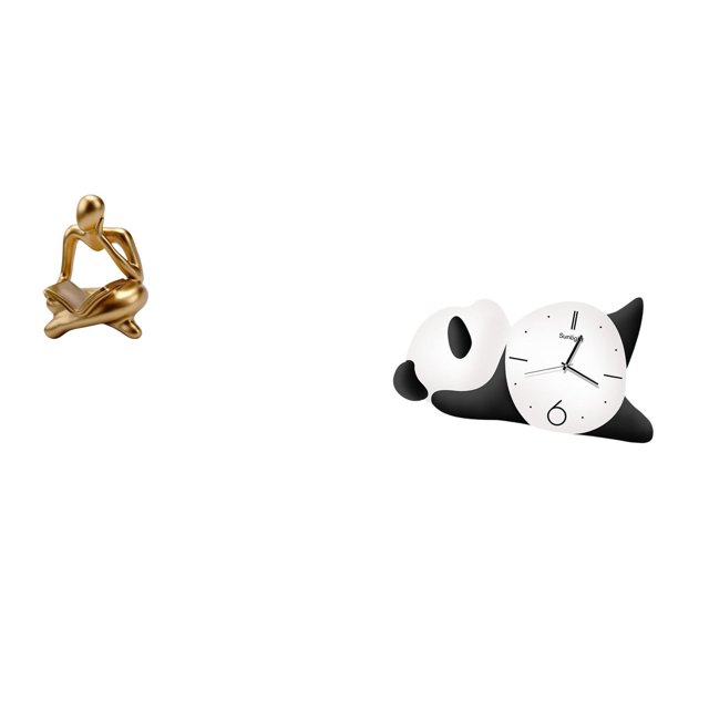 Reloj De Pared Con Estatua De Panda Pensador Abstracto, Moderno Y Bonito, Estante De Sobremesa Para Oficina, Práctico Y Resistente, Decoración Para El Hogar Y La Sala De Estar.