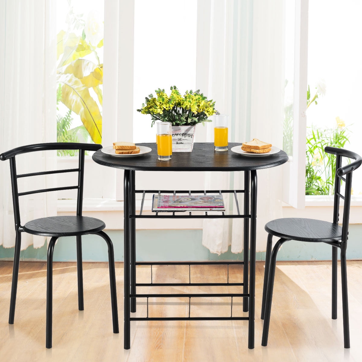 Details about   3pcs Set Dinner Table Desk& 2 PVC Chairs Metal Home Kitchen Breakfast Furniture 