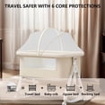 thumbnail image 3 of Baby Bassinet Bedside Sleeper 3-in-1, Portable Infant Crib with Wheels, Mosquito Net, Soft Mattress, Breathable Mesh and Large Storage Basket for Newborns, 3 of 6