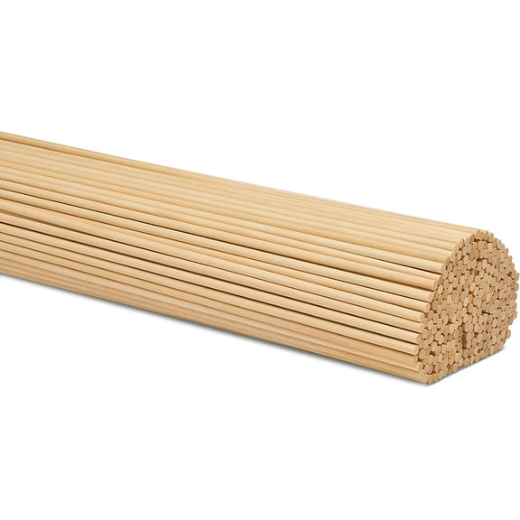 Dowel Rods Wood Sticks Wooden Dowel Rods 3/16 x 18 Inch Unfinished Hardwood Sticks for Crafts and DIYers 250 Pieces by Pebble
