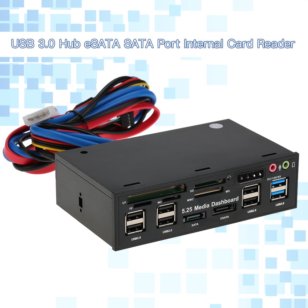 MultiFunction USB 3.0 Hub eSATA SATA Port Internal Card Reader PC