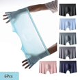 thumbnail image 1 of 6pcs Men Panties, Mens Ice Silk Boxers Seamless Sexy Underwear, Man Ultra-thin Breathable Boxer Shorts, Male Underpants, 1 of 4