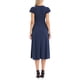 thumbnail image 3 of Vestido de lunares INSPIRE CHIC para el Día de San Valentín para mujeres, vestido midi casual de manga corta, escote en V y decoración de encaje, talla XL, azul marino, 3 of 6