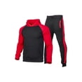thumbnail image 2 of FOCUSNORM Men?s Casual Contrast Color Long Sleeve Hooded Top and Trousers, 2 of 9