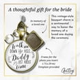 thumbnail image 3 of Wedding Bouquet Charm Walk Me Down Aisle Daddy Father Memorial White Keepsake Photo, 3 of 9