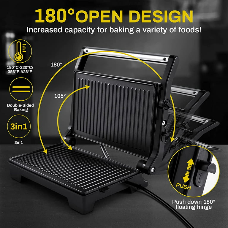 180 Degrees Double Sided Electric Griddle Skillet Double Baking