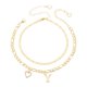 thumbnail image 1 of Pulseras de tobillo en forma de corazón inicial de Uxcell para mujeres, pulseras chapadas en oro de 14K, cadena de letras A-Z con caja para regalo de verano, tono dorado, 1 of 6