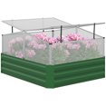 thumbnail image 1 of Galvanized Raised Garden Bed with Greenhouse, Steel Planter Box, Green, 1 of 10