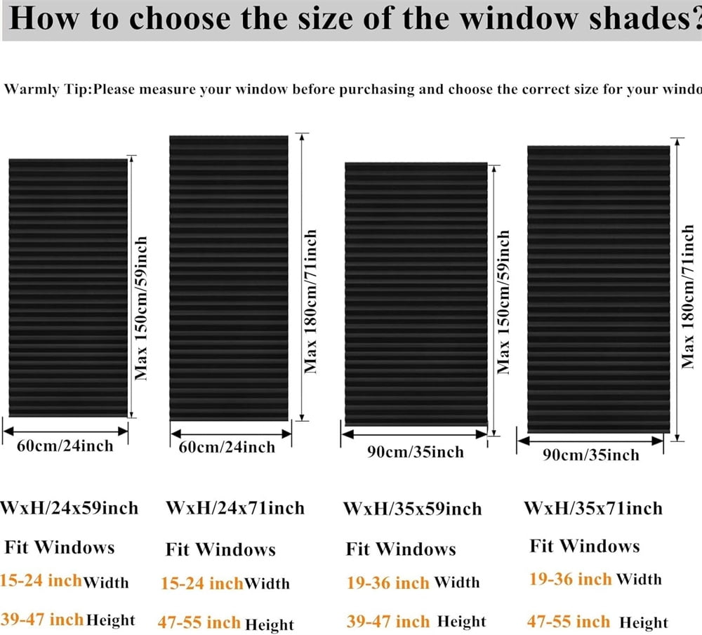 NOGIS 2 Pack Temporary Light Filtering Paper Shades for Windows,Paper Pleated Blinds with Adhesive,No Tools No Drilling Free Cut Size Temporary Room Darkening Shades (35.4*59inch)