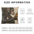 thumbnail image 5 of ,Decorative Throw Pillow Sitting and Thoughtful Look A Glass of Beer Linen Square Cushion Covers for Home Sofa Couch, 5 of 5