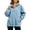 Light Blue, variant on IUYRTFE Women Denim 1/4 Zip Hooded Pullover Long Sleeve Loose Fit Top with Pockets