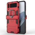 thumbnail image 3 of SaniMore for Samsung Galaxy Z Flip 4 6.7" 2022 Case, Heavy Duty Protective Shockproof TPU Bumper Rugged PC Backplane 360° Rotating Kickstand/Holder Thin Lightweight Magnetic Car Mount Case, Red, 3 of 13