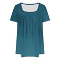 thumbnail image 3 of CHGBMOK Womens Tops Summer Casual Square Neck Shirts Loose Fit Tunic T Shirt, 3 of 4