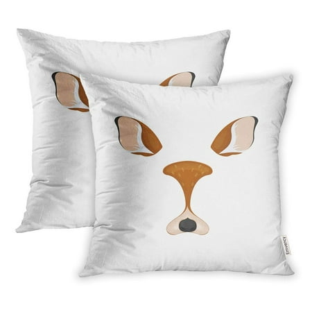 ARHOME Deer Face Animal Character Ears and Nose Video Chart Filter Effect for Selfie Pillowcase Cushion Cases 16x16 inch Set of