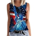 thumbnail image 2 of VKOYWKM Women American Flag Tank Tops July 4th Independence Day Tanks Sleeveless Crew Neck Red White and Blue Print Summer Tank Shirts, 2 of 5