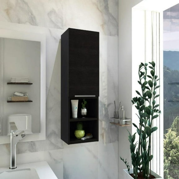 We Have Furniture Medicine Cabinet Hazelton, Two Interior Shelves, Black Wengue Finish