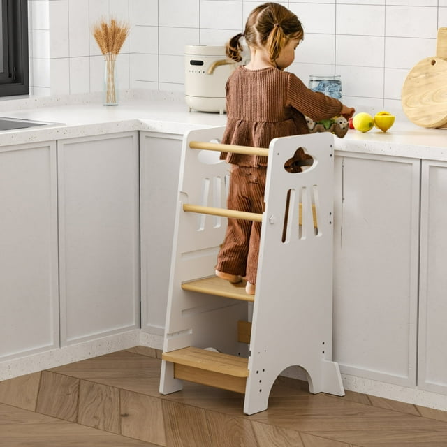 KORIMEFA Toddler Standing Tower - Adjustable Height Toddler Kitchen Stool Helper - Ideal Kids Kitchen Step Stool for Learning New Skills