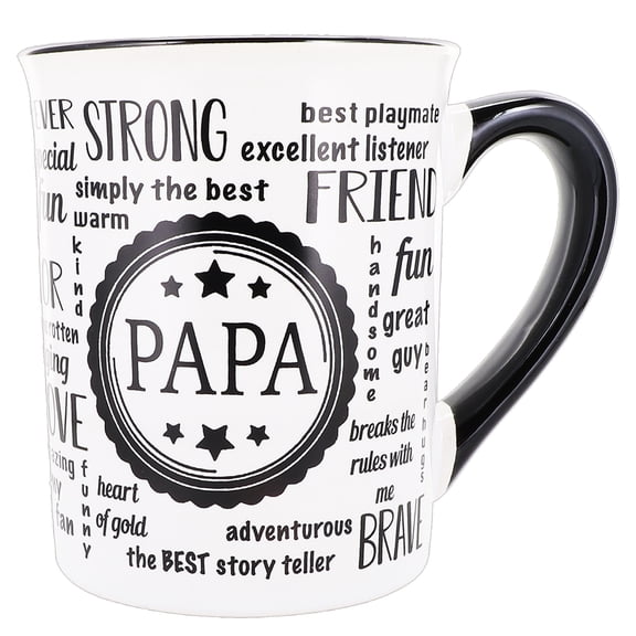Cottage Creek Papa 16 oz Ceramic Coffee Mug, White