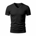 thumbnail image 5 of MHOSTAFH Men's V Neck Tees Shirts Casual Solid Color Short Sleeve Gym Athletic Tops Lightweight Breathable Workout T-shirt, 5 of 9