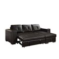 thumbnail image 4 of ACME Lloyd Black Faux Leather Sectional Sofa with Sleeper, 4 of 5