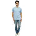 thumbnail image 6 of Atasi Men's Short Sky Blue Kurta Cotton Casual T-Shirt Ethnic Tunic-XX-Large, 6 of 7