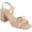 Taupe, variant on Womens Issmia Two Tone Covered Block Heel Multi Strap Sandals