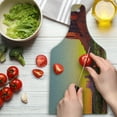thumbnail image 3 of Canyon Cutting Board, Sunset in Famous Grand Canyon Antiquated Natural Wonders of World Heritage Photo, Tempered Glass Cutting and Serving Board, Wine Bottle Shape, Red Yellow, by Ambesonne, 3 of 5