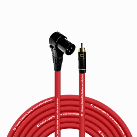 Coluber Cable Balanced Right Angle XLR Male to RCA Male Pro 3-Pin Connector