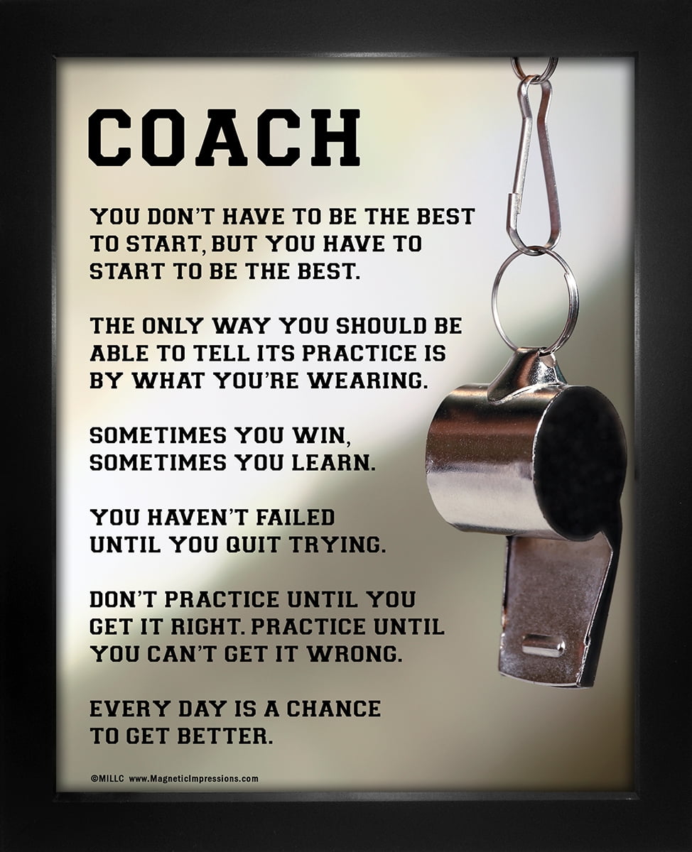 Framed Coach Motivational 8 X 10 Sport Poster Print Walmart Com Framed Coach Motivational 8 X 10 Sport Poster Print Walmart Com