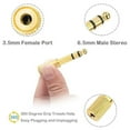 thumbnail image 5 of Headphones Adapter for Piano Keyboard, 2-Pack 3.5mm 1/8'' Female to 6.35mm 1/4'' Male Jack Plug Stereo Adapter Gold Plated for Electronic Piano, Guitar, Drum, 5 of 8