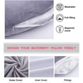 thumbnail image 3 of Pregnancy Pillow, Full Body U Shaped Cooling Full Body Maternity Pillow with Removable Cover - Support for Back, Legs, Belly, HIPS for Pregnant Women, Grey Velvet Cover, 3 of 13