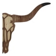 thumbnail image 3 of Rustic Western MDF Wood Longhorn Cow Skull Cutout Wall Decor Plaque 29.25"L, 3 of 9