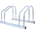 thumbnail image 5 of Heavy-Duty 2-Bike Floor Parking Rack Stand for Indoor/Outdoor Use, Stable Bike Organizer for Garage and Outdoor Use, Silver, 5 of 8
