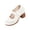 White_007, variant on Domuza Womens Perforated Mary Jane Block Heel Shoes, Adjustable Hook-and-Loop Strap Closed Toe Breathable Casual Comfortable Walking Footwear Brown 7.5（EU-39）