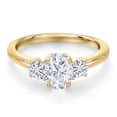 thumbnail image 3 of Gem Stone King 10K Yellow Gold White Moissanite Engagement Ring for Women | 1.22 Cttw | Oval 7X5MM | Gemstone Birthstone | Size 7, 3 of 7