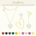 thumbnail image 7 of Linawe Gold Plated Layered Necklaces for Women Trendy, White Heart Choker Pendant Necklace, Stainless Steel Stacked Necklaces, Chunky Double Heart Necklace, Y2K Preppy Lover Jewelry, 7 of 7