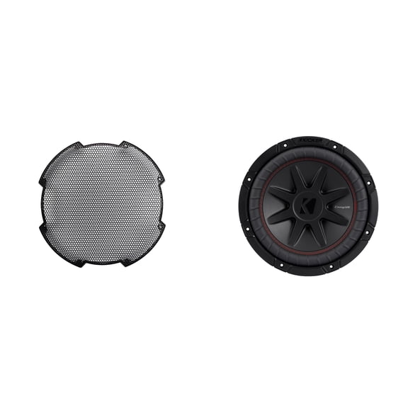 Kicker 52CVR102 10-Inch (25cm) Sub, DVC, 2-ohm & 52GR10 Grill Bundle
