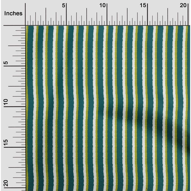 oneOone Organic Cotton Voile Fabric Stripe Block Printed Craft Fabric BTY 42 Inch Wide