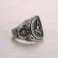 thumbnail image 4 of Masonic Rings Silver Color Freemason Ring - stainless steel pin stripes, 4 of 4