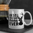thumbnail image 5 of Best Buckin Papa Mug for Grandpa or Dad for Fathers Day Birthday Christmas Funny Deer Hunting Pun 11 or 15 oz. White Ceramic Coffee Tea Cup with Sayings for Men Him, 5 of 7