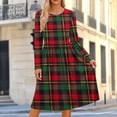 thumbnail image 2 of Hanen Women Floral Long Sleeve Crewneck Midi Dress, Loose A-Line Swing Flare Tshirt Dress with Pockets, Lightweight Casual Summer Fall Vacation Church Semi-Formal Outfit, 2 of 7