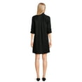thumbnail image 3 of Time and Tru Women's Mini Shirt Dress with Sleeves, Sizes XS-3XL, 3 of 6