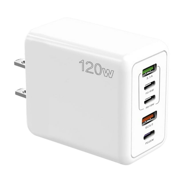 120W Mobile Fast Charging Charger Type-c US Standard PD+USB Compatible Android IOS Multi Port Charging Head Power Adapter