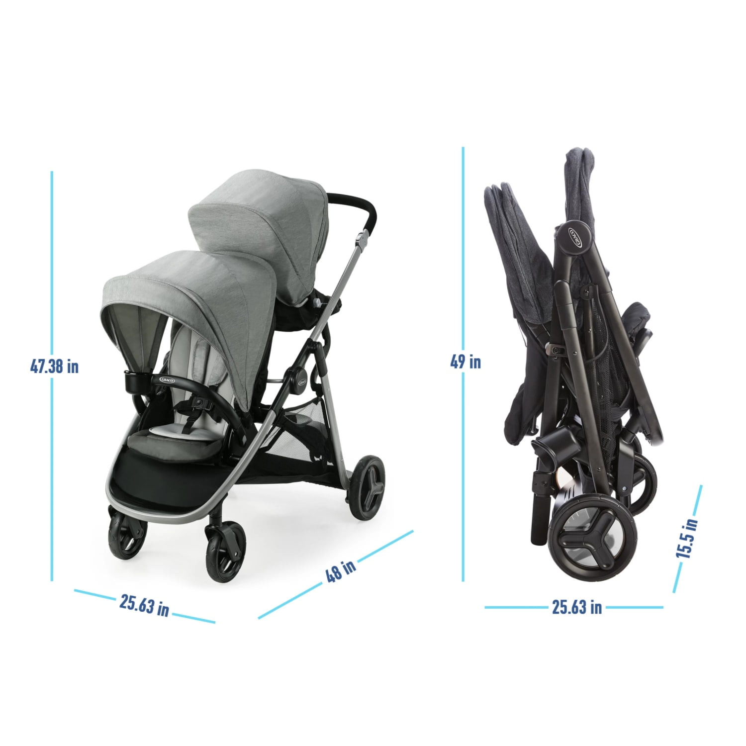 ぶちゃん！！グレコ Ready2Grow 2.0 2人乗りベビーカー Amazon.com: Graco Ready2Grow LX 2.0 Double Stroller Features