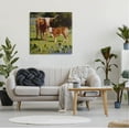 thumbnail image 2 of Baby Calf Longhorn Cattle Scene Animals & Insects Painting Gallery Wrapped Canvas Print Wall Art, 2 of 7