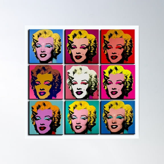 Marilyn Abstract : Art Deco Pop Art Print Poster Wall Art, Modern Wall Decor For Living Room Bedroom, 24x24 UNFRAMED