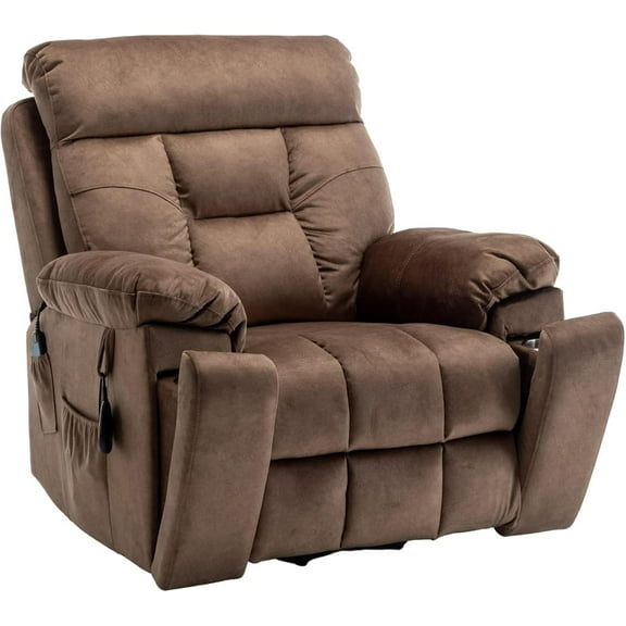 Lift Recliner Chairs for Elderly, 26in Extra Wide Power Recliner Chair with Cup Holder(Hidden), Large Recliner Chairs for Adults Big and Tall Relaxing (Antique Brown)