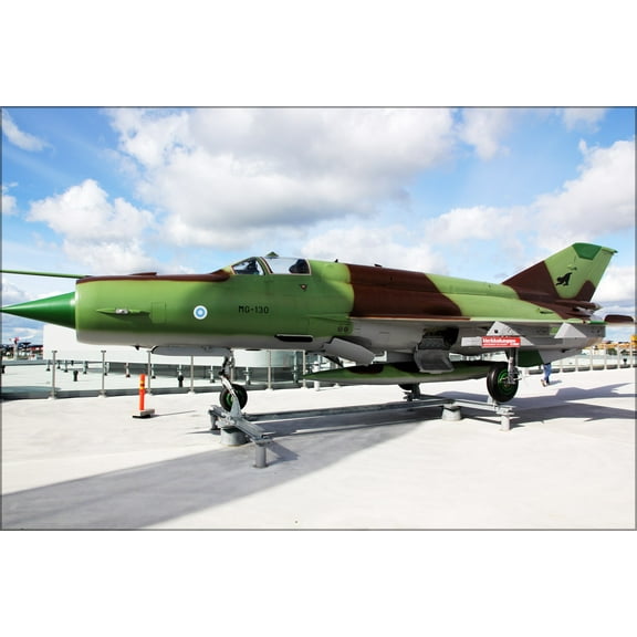 24"x36" Gallery Poster, MiG-21bis (MG-130) fighter on display