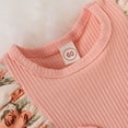 thumbnail image 5 of GRNSHTS Infant Baby Girls Summer Outfits Short Sleeve Ruffle Floral Print Tutu Skirt Romper Bodysuit Headband Set (Pink, 9-12 Months), 5 of 9